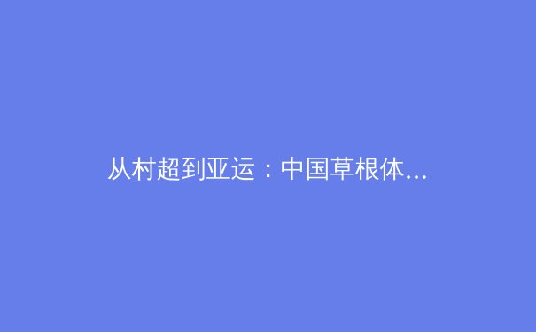 从村超到亚运：中国草根体育的觉醒与职业体育的转型之路 - 4